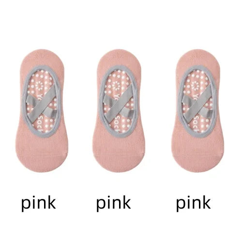 1/ 3Pair Professional Women Yoga Sock Silicone Anti-Slip Ballet Pilates Socks Women Backless Breathable Bandage Yoga Sport Socks