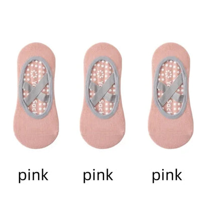 1/ 3Pair Professional Women Yoga Sock Silicone Anti-Slip Ballet Pilates Socks Women Backless Breathable Bandage Yoga Sport Socks