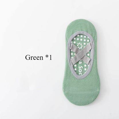 1/ 3Pair Professional Women Yoga Sock Silicone Anti-Slip Ballet Pilates Socks Women Backless Breathable Bandage Yoga Sport Socks