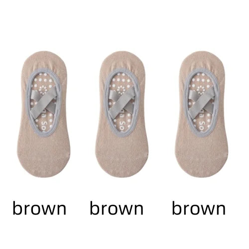 1/ 3Pair Professional Women Yoga Sock Silicone Anti-Slip Ballet Pilates Socks Women Backless Breathable Bandage Yoga Sport Socks