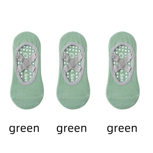 1/ 3Pair Professional Women Yoga Sock Silicone Anti-Slip Ballet Pilates Socks Women Backless Breathable Bandage Yoga Sport Socks