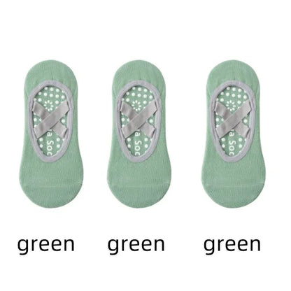 1/ 3Pair Professional Women Yoga Sock Silicone Anti-Slip Ballet Pilates Socks Women Backless Breathable Bandage Yoga Sport Socks