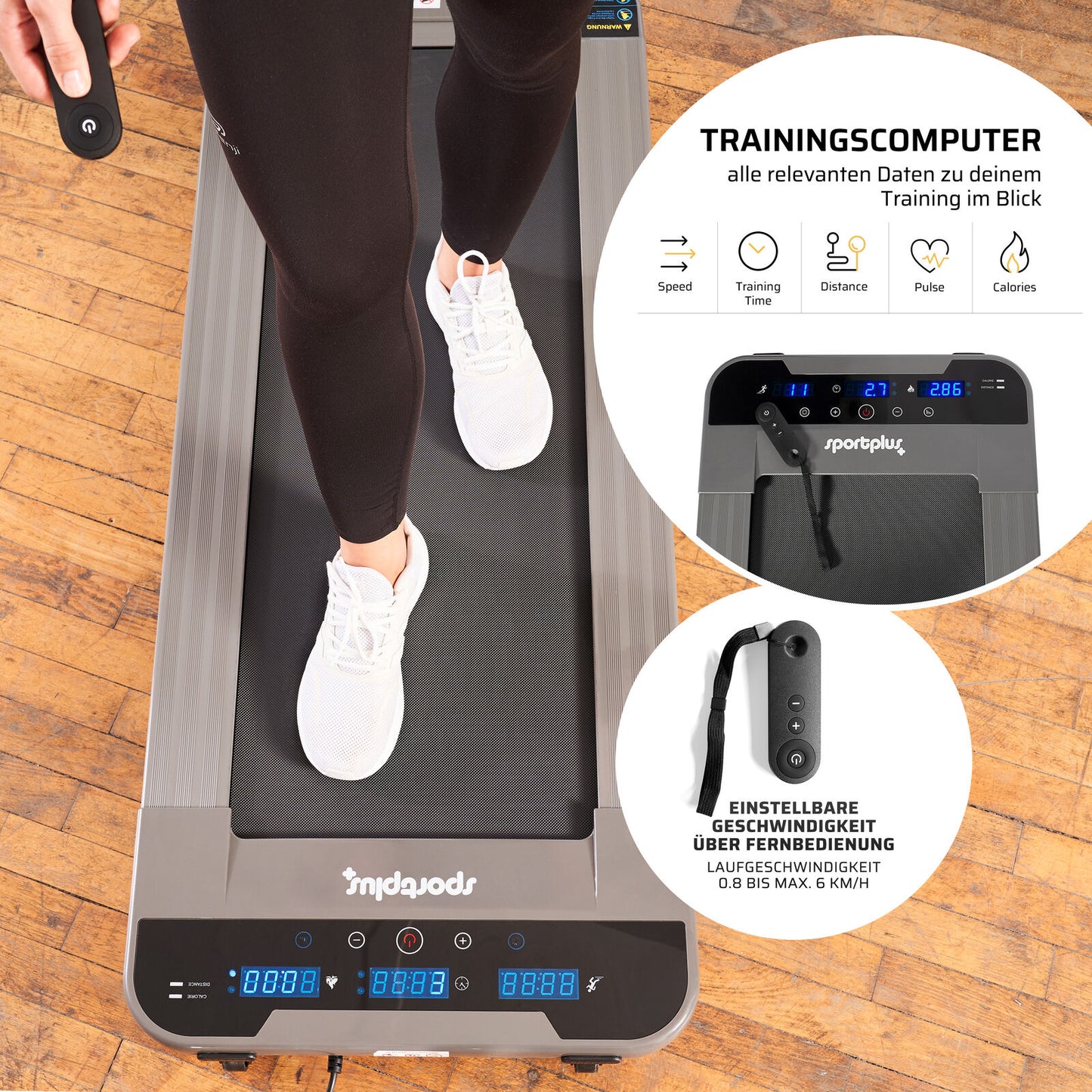 Sportplus Laufband Walkingpad Treadmill Heimtrainer Geh-/ Lauftraining 0,8-6Km/H